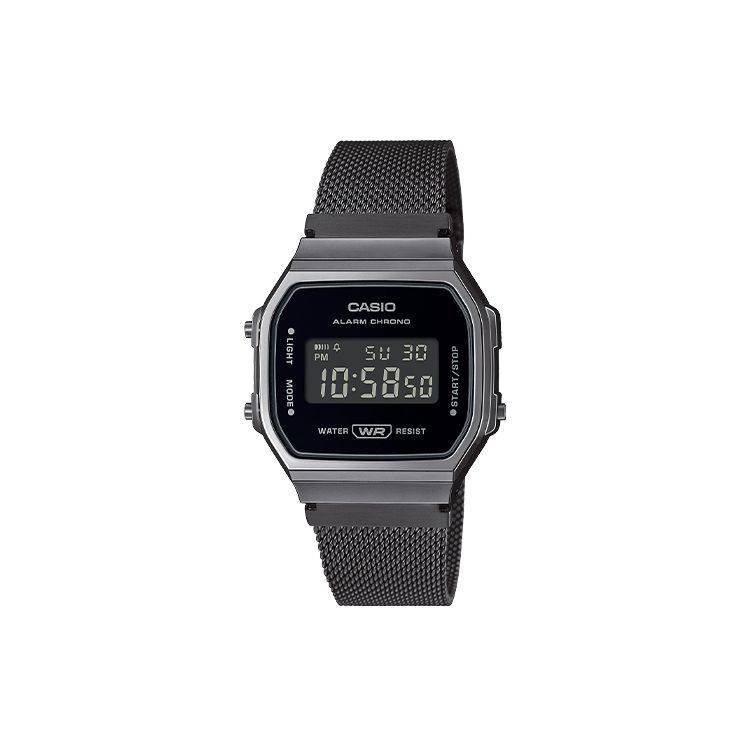 Casio Vintage Series A168 Vardaglig Kvartsverk Rostfritt Stålarmband Klocka Unisexklockor Svart A168WEMB-1B