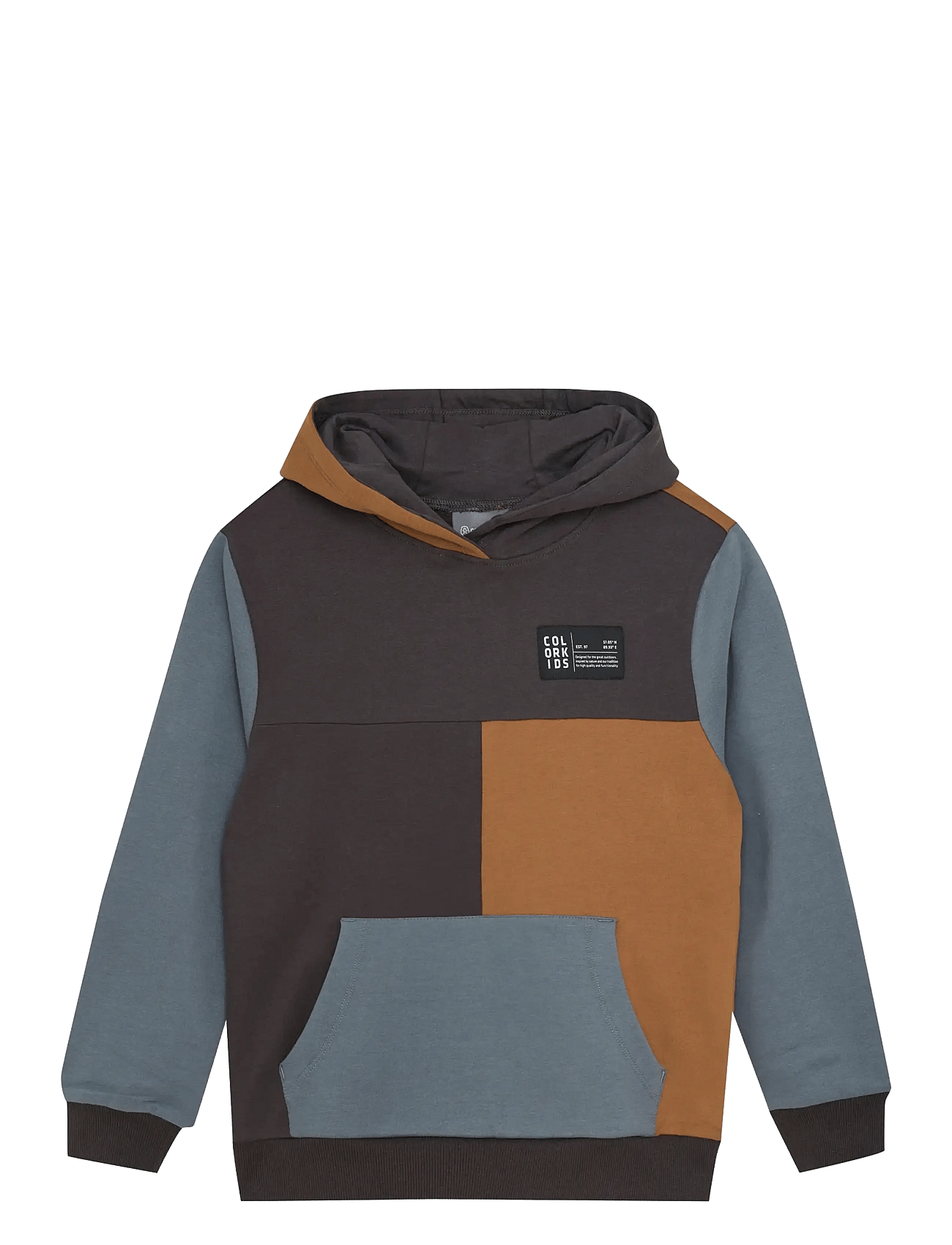 COLOR KIDS Sweat Hoodie - Colorblock | Brown | 98