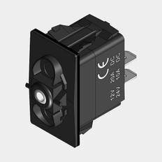 Återfjädrande strömbrytare, 2-polig, (På)-Av, 20 A (12 V) / 10 A ( 24 V), svart