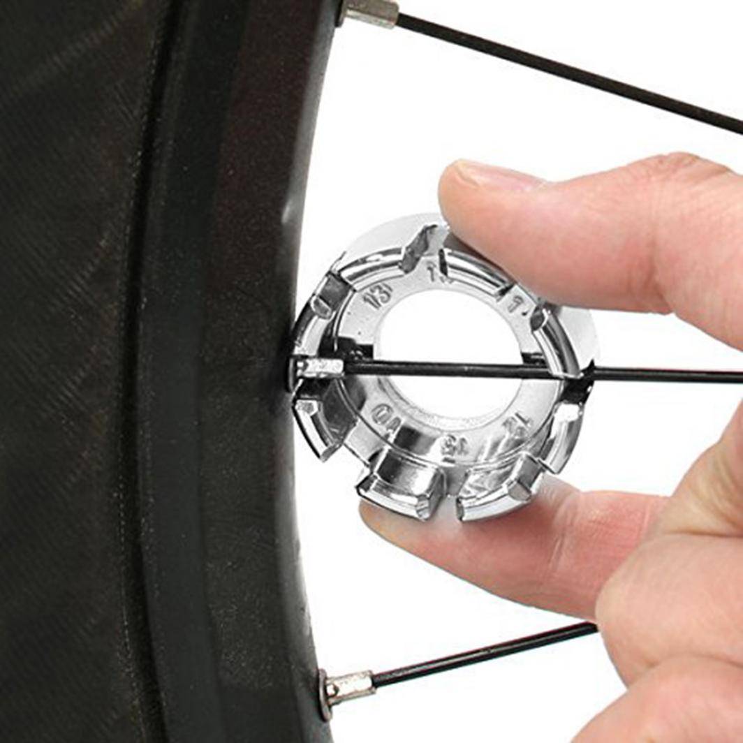 Bärbar cykel Cykelreparation Justering Hjul Ekerring Skiftnyckel Stålverktyg silver