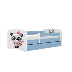 Kocot Kids Barnsäng - Babydreams Blå - Panda Med Madrass 140x70 Cm