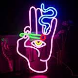 Looklight hand öga neonskylt rosa hand neonskyltar för väggdekor onda ögat LED neonskyltar USB man grotta neonljus skyltar för sovrum spelrum barnrum hem bar pub kaféer bröllopsfest gåva