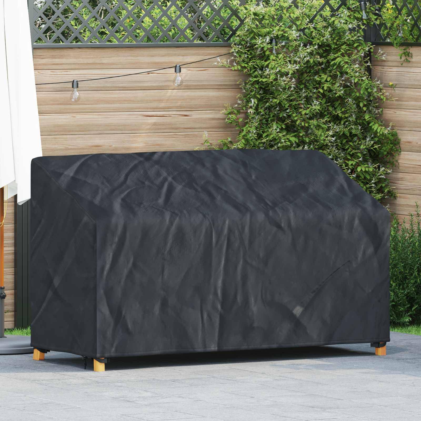 vidaXL Trädgårdsbänkskydd Svart 165 x 70 x 65 / 94 cm 420D Oxford Tyg