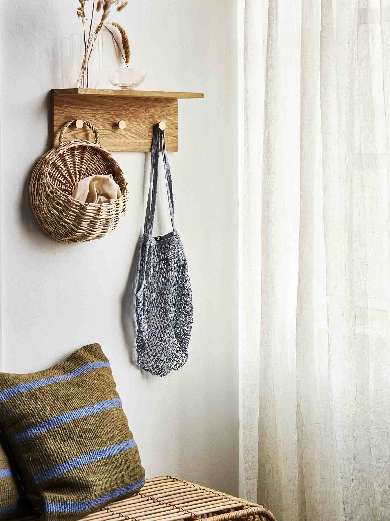 STRIPE pudebetræk 50x50 cm - olive/blå