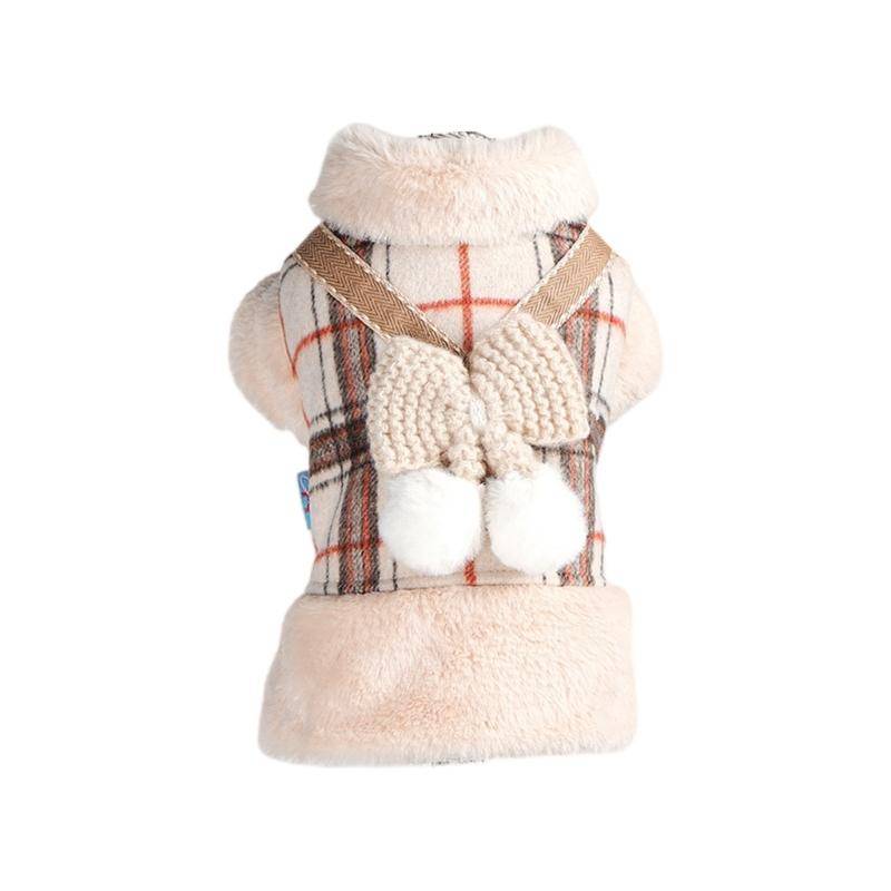 Hundens köldtåliga jacka, Termiska fleecetäcken för hundar, Hundjackor för vintern för små hundar, Rutiga hundtäcken, Kläder och outfits för husdjur
