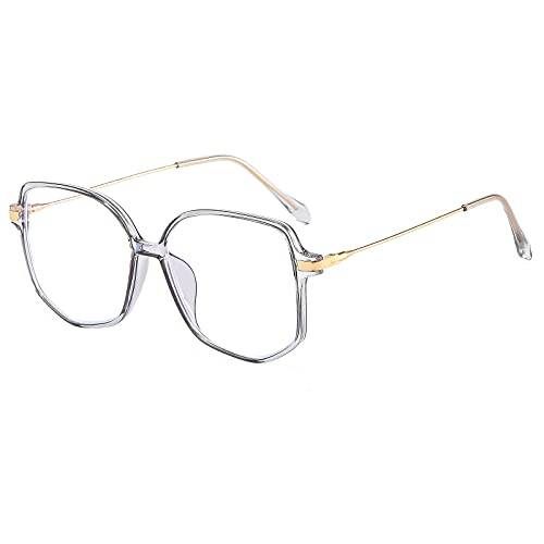Suertree Blåljusfilter Avstånd Glasögon - Lätta Kortsiktiga Mode Myopia Metall för Kvinnor Män Klar - 0,5 Dioptrier