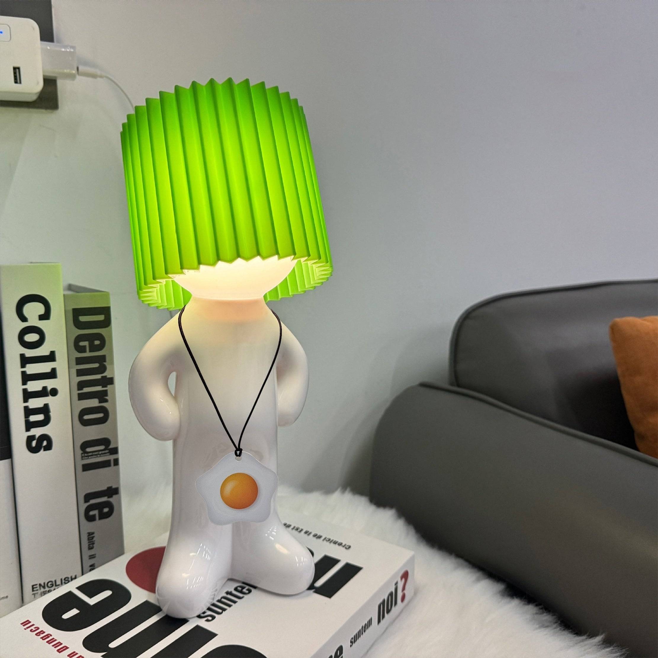 GlowCraft Lampa - Dimmbar Akryl LED med Tryckknapp - Grön
