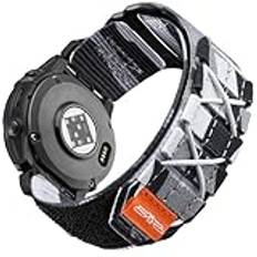 Tuff rem kompatibel med Garmin Fenix 6/5/7, Forerunner 965/955/945/745/Approach S62/S60/Epix 2, 22 mm Quick Fit nylonband för Fenix 5 Plus/Fenix 6 Pro/7 Pro/Instinct 2 Solar (Camo, Large)