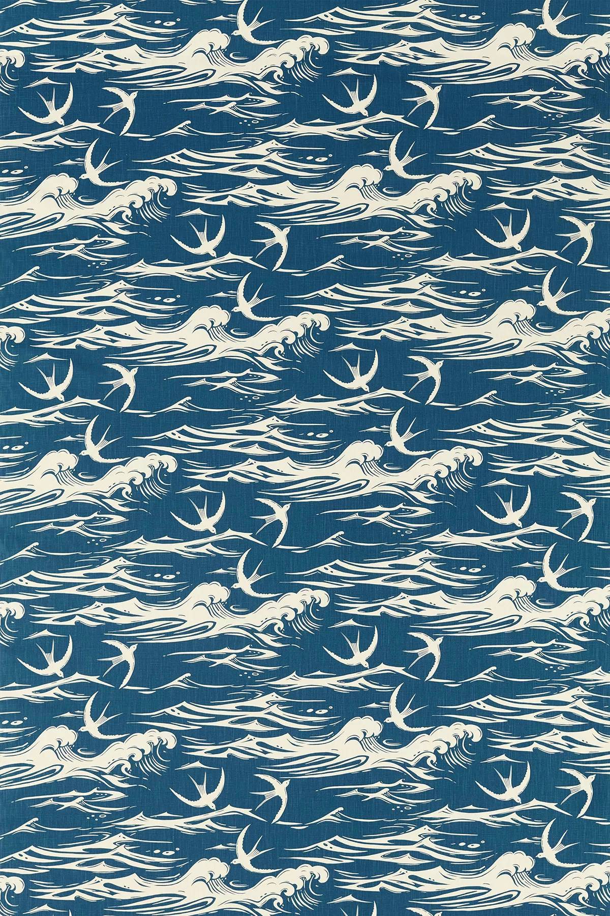 Sanderson Fabric Swallows at Sea 226741