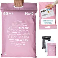 40 Verzendzakken Kleding Vinted MET VERZENDLABELS - L 30x40cm - ONDOORZICHTIG/DUURZAAM/WATERDICHT - Verzendenvelop van Kunststof - Verzendtas met handvat - tassen voor pakketten - Bedankt
