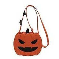 Halloween tecknad pumpa crossbody väska förtrollande spöke skalle accent halloween stil väska K7u0 pumpa Devilish With, Orange, Angry