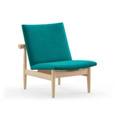 House of Finn Juhl - Japan Chair, Clear oiled oak, Cat. 3 Watercolour, Peacock - Lænestole - Finn Juhl - Grøn,Træ farvet,Blå - Træ/Tekstilmateriale