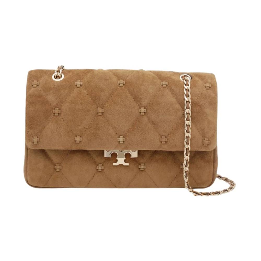 Tory Burch Bunny Knot Suede Skuldertaske - Tasker - Dame - Brun - ONE SIZE - Uld
