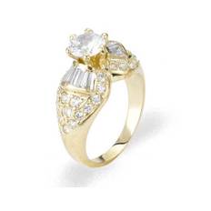 CZ Jacinta Diamento Engagement Ring in 9ct Gold - gold