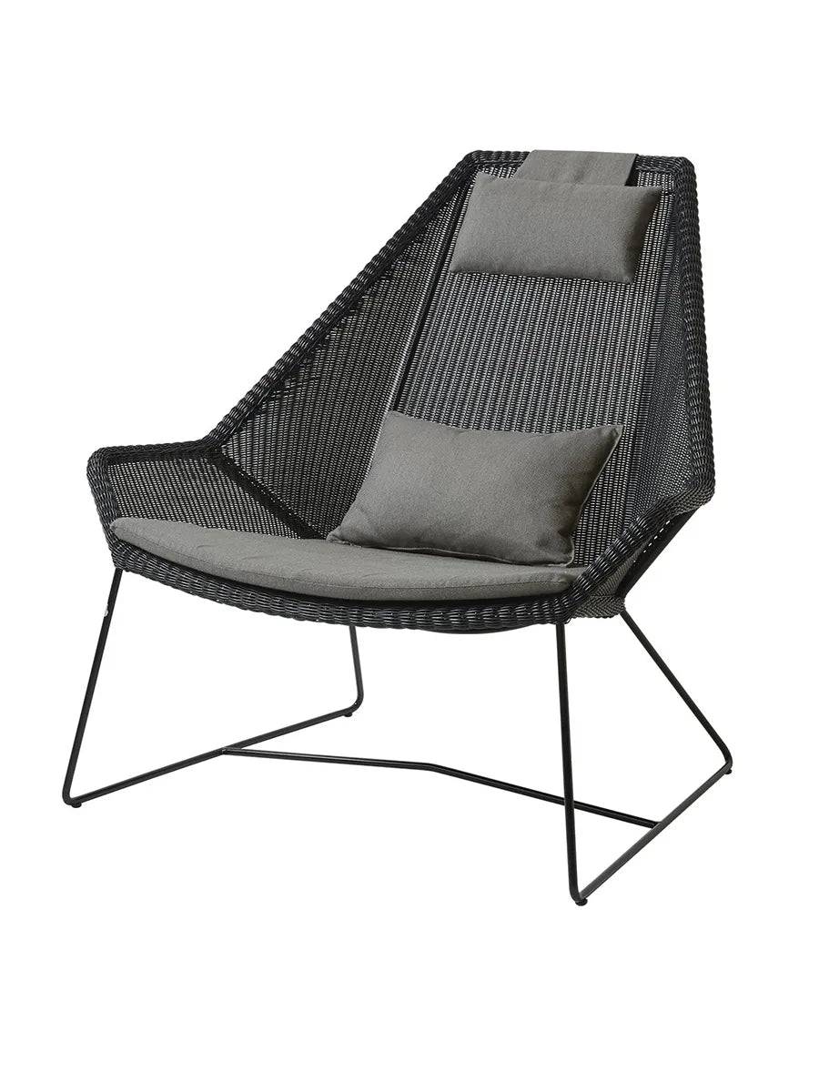 Breeze Highback Stol fra Cane-line Black / Taupe, Cane-line Natté - Jacobsen Plus