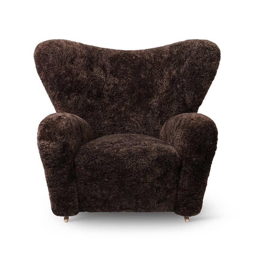 Den Trætte Mand Lænestol - Mørk eg/Espresso sheepskin