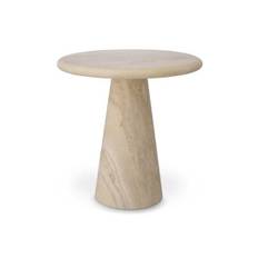 Adriana sidobord travertin - Beige (Ø: 45 x H: 46 cm)