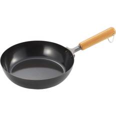 Yoshikawa Wooden Handle Iron Frying Pan 22cm Made in Japan NEW Gourmet Power IH Compatible Gift Wrapping Specification SJ3168