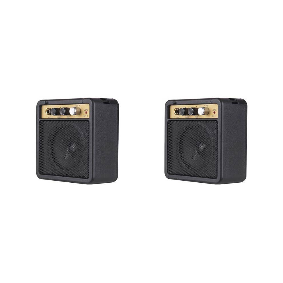 2X Guitar Amplifier Amp Speaker 5W with 6.35mm Input 1/4 Inch Headphone Output Supports Volume Tone Adjustment