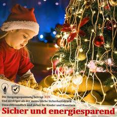LILIIN 5M 200 LED solar fairy lights, med fjärrkontroll timer 8 lägen fairy lights utomhus solar fairy lights Julbelysning för trädgård balkong Juldek - 15M 600LED varmvit