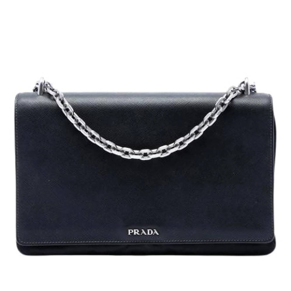 Prada Vintage Pre-owned Saffiano Skuldertaske - Vintage - Dame - Sort - ONE SIZE - Uld
