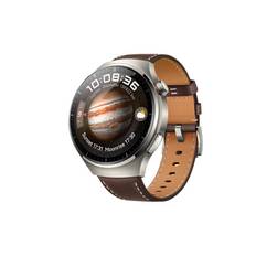 Huawei Watch 4 Pro 48mm Classic - Titanium Case with Dark Brown Leather Strap