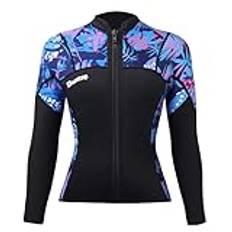 Owntop Wetsuit Tops Kvinnor 2mm - Ultra Stretchiga Neopren Jackor Med Dragkedja Fram, Långärmade Wetsuit Jackor Med Kamouflage Tryck För Alla Vattensporter, Kvinnor Röd XL