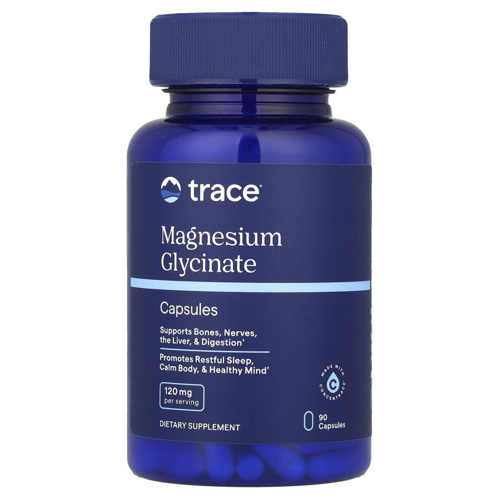 Trace Minerals Æ, Magnesium Glycinate, 120 mg, 90 Capsuler