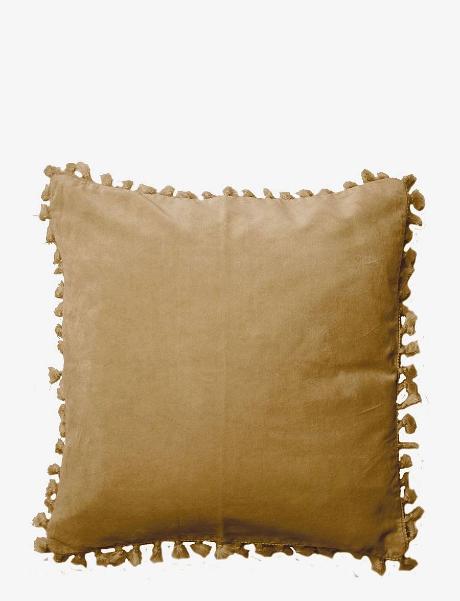 Cushion cover velvet cotton w fringe - Kuddfodral