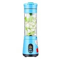 Bärbar mixer för shakes och smoothies, blender i personlig storlek med uppladdningsbar USB, mini portabel mixerkopp för resesporter Köksgym (färg: rosa) (blå)
