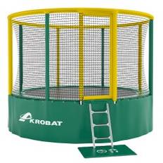 Akrobat Trampolin "Gallus" ø 430 cm, Grøn-gul