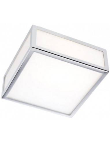 EGO Badeværelseslampe i metal og glas 18 x 18 cm 1 x 13W SMD LED - Krom/Hvid