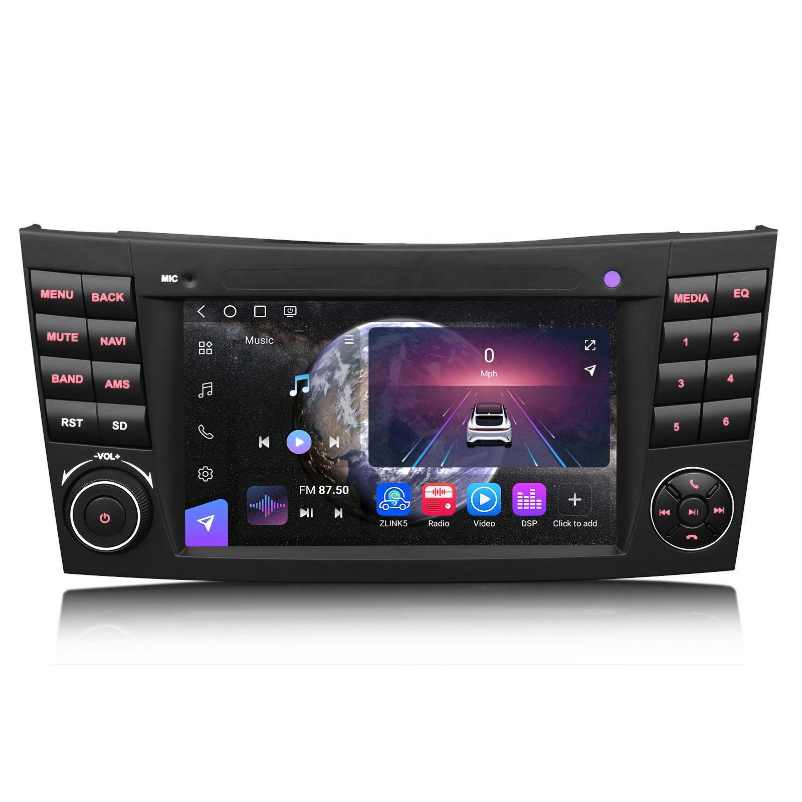 EU Erisin ES9081E Android 16 GPS 4G CarPlay WiFi Bilradio för Mercedes Benz E-klass W211 Stereo SatNav Auto Bil DVD-spelare