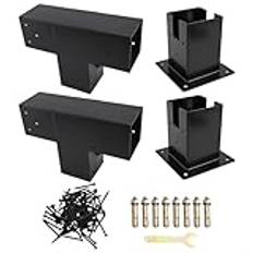 Robust utomhus pergola konsolset komplett med skruvar, för 4 x 4 träramar (2 set)