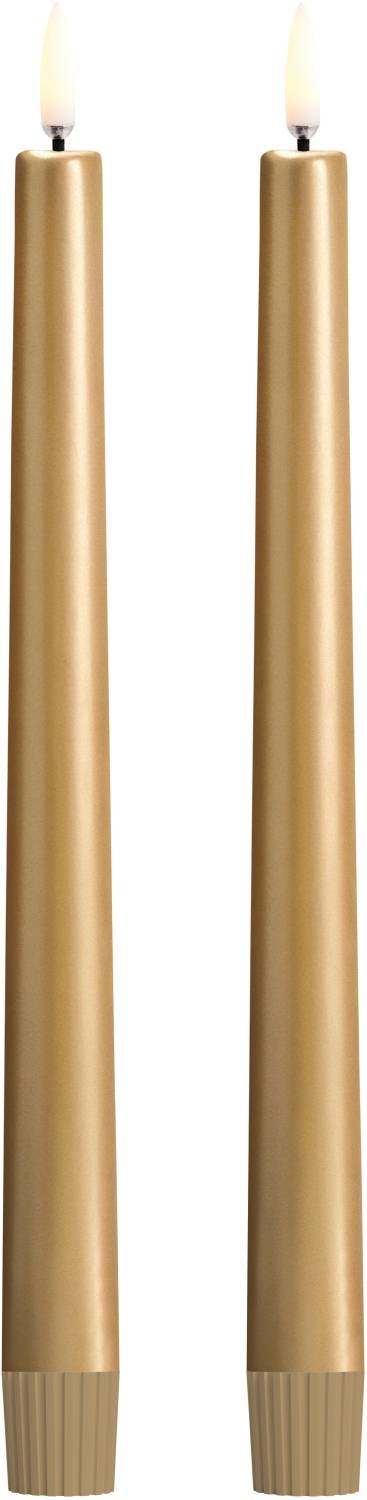 Uyuni Lighting Soft-fit Kronelys LED 2 stk. Ø2,3xH25 cm, Guld