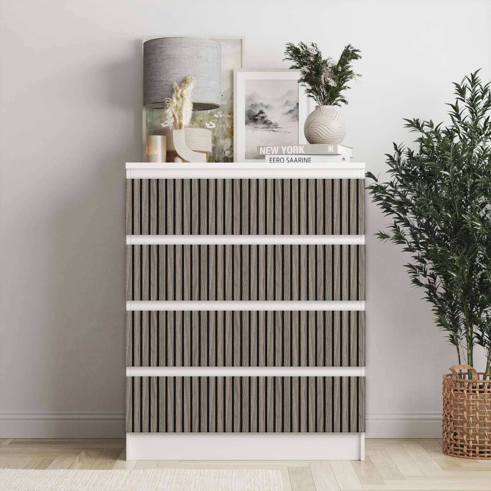Självhäftande klistermärken – Ikea Malm Dekaler / Välj storlek / Grå Ek