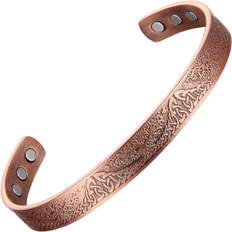 Kobber Magnet Armbånd til Kvinder 99,99% Rent Kobber Armbånd med 3500 Gauss Magneter Justerbar (Smalt Kobber)