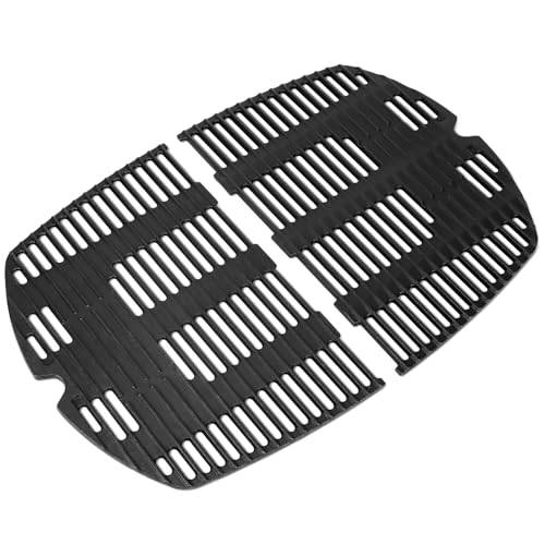 Denmay 7646 63,5x 45,21cm matlagningsgaller i gjutjärn, grilltillbehör för Webers grillar i Q300, Q320, Q3000,Q3200-serierna, reservdelar för Weber 7646, 2-pack