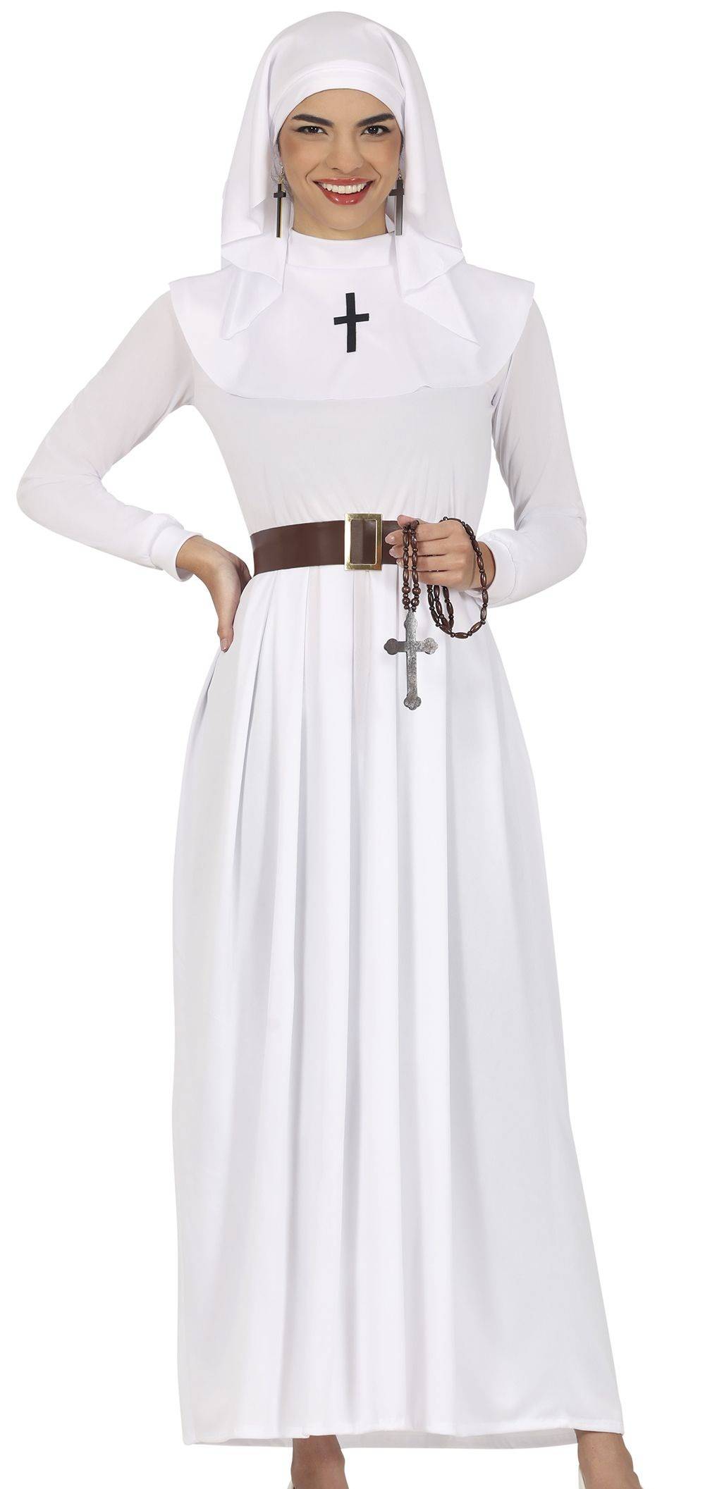 Hvid nonne kostume 46-48