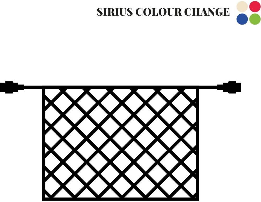 Sirius Easy-Line Connect Colour Change Net Suppleringssæt 1,5x1,5 m, Varm Hvid/Multi