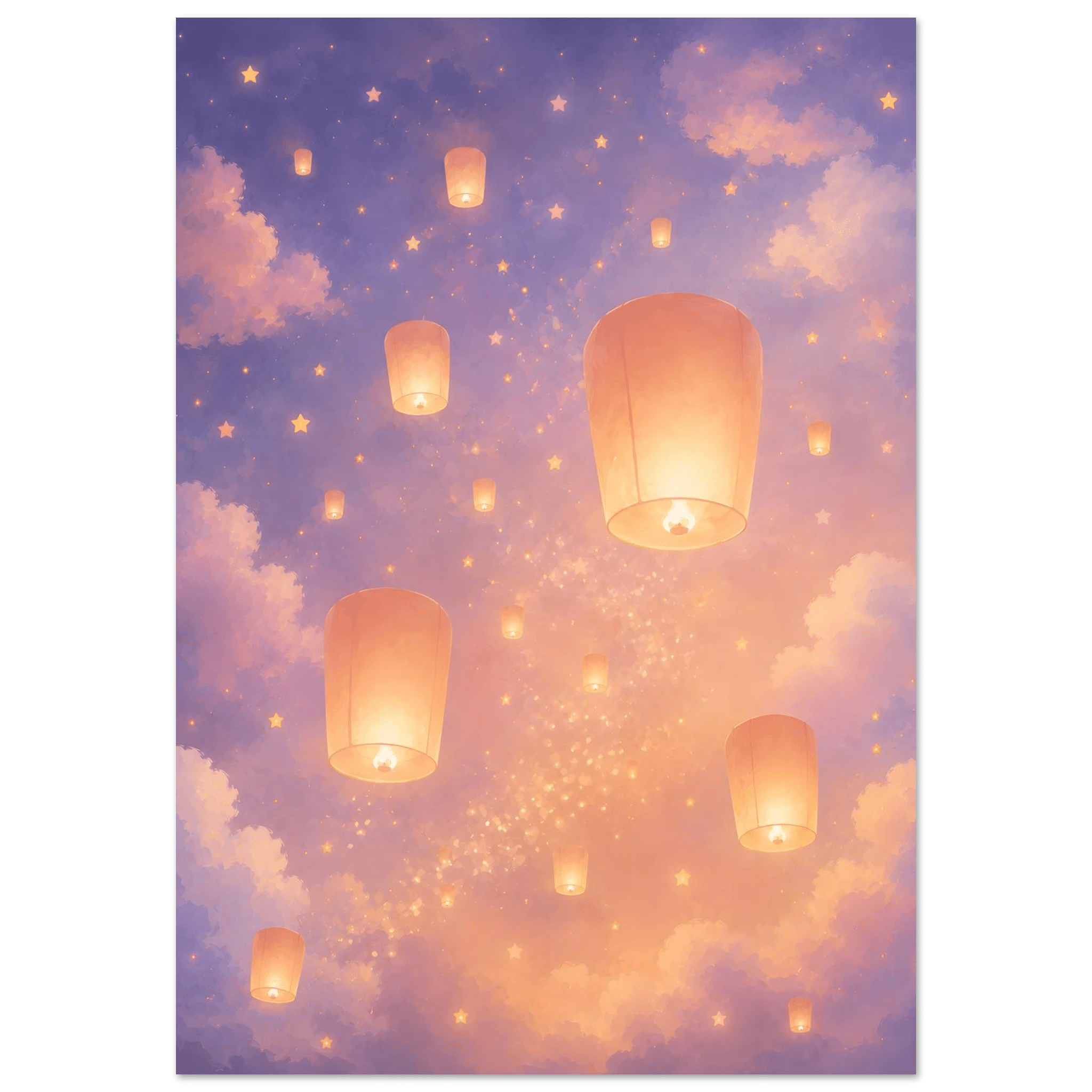 Flygande lyktor poster-70x100 cm / 28x40″ / Utan ram / -