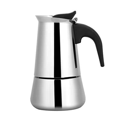 Rostfritt stål moka pot spishäll espressomaskin, bärbar kaffebryggare för induktion och gasspishäll
