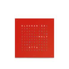 Qlocktwo - Qlocktwo Earth 45 Stainless Steel - Red Pepper - Klockor - Biegert & Funk - Röd