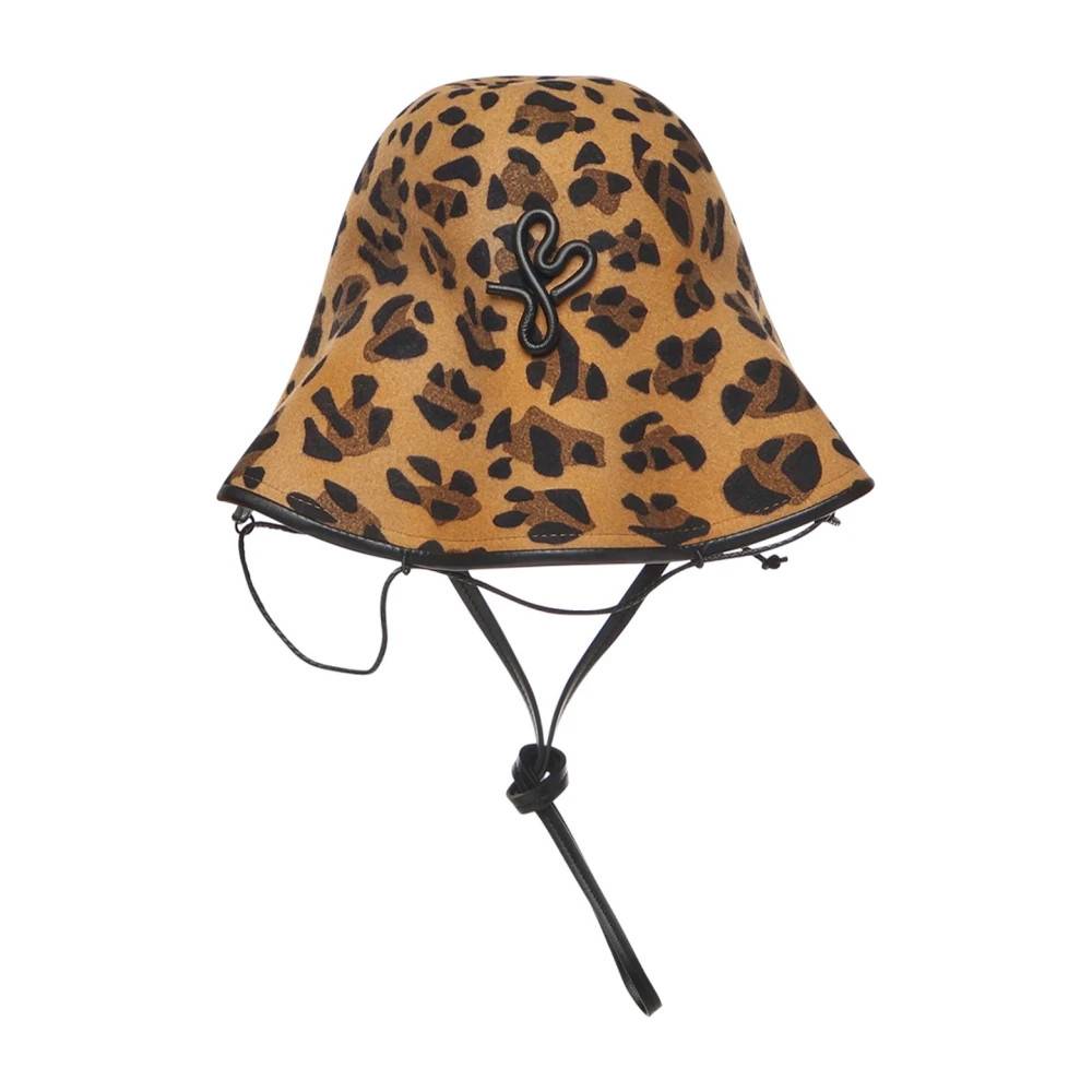 Ruslan Baginskiy Broderet uldtaske med læderkant - Accessories - Dame - Brun - ONE SIZE - Uld