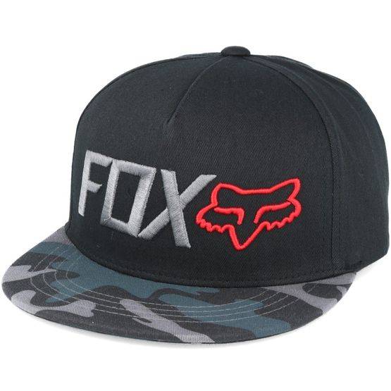 Fox - Svart snapback Keps - Kids Obsessed Black/Camo Snapback @ Hatstore