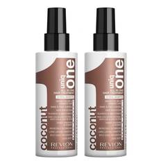 2-Pack Revlon Uniq One All In One Hair Treatment Coconut 150ml, 300ml