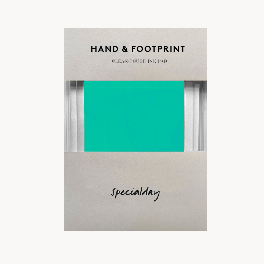 baby journal (optional language), hand & foot print, washi tape & smartphone printer - French / Turquoise / Ladybugs