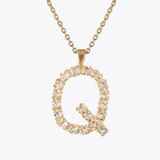 Caroline Svedbom Letter Q Halsband / Crystal (Gold) - 70cm