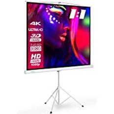ESMART Economy EXS stativduk 215 cm bild 200 x 200 cm (111 tum) | Format 1:1 | Hembio-projektionsduk stativ kanvas LCD LED