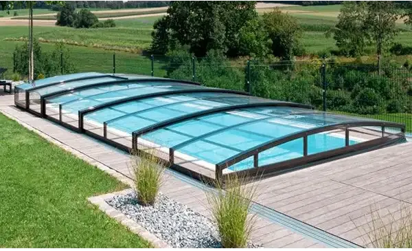 Pooltak Special 4×10 Klarplast Antracit Sidodörr